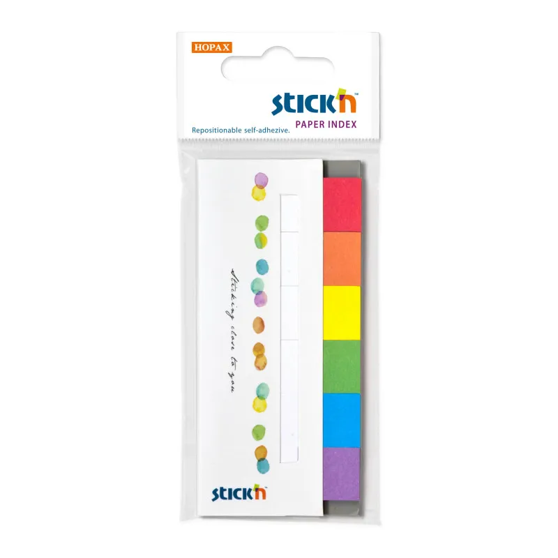 Samolepicí záložky Stick´n by Hopax - 15 x 45 mm / 6 x 30 lístků / duhové odstíny