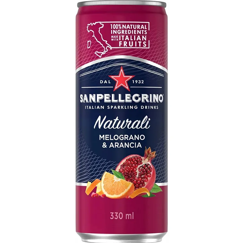 San Pellegrino Melograno&Arancia, 0,33l, plech