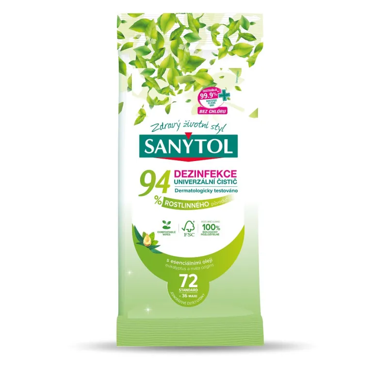 Sanytol ubrousky ECO - dezinfekční / 36 ks maxi