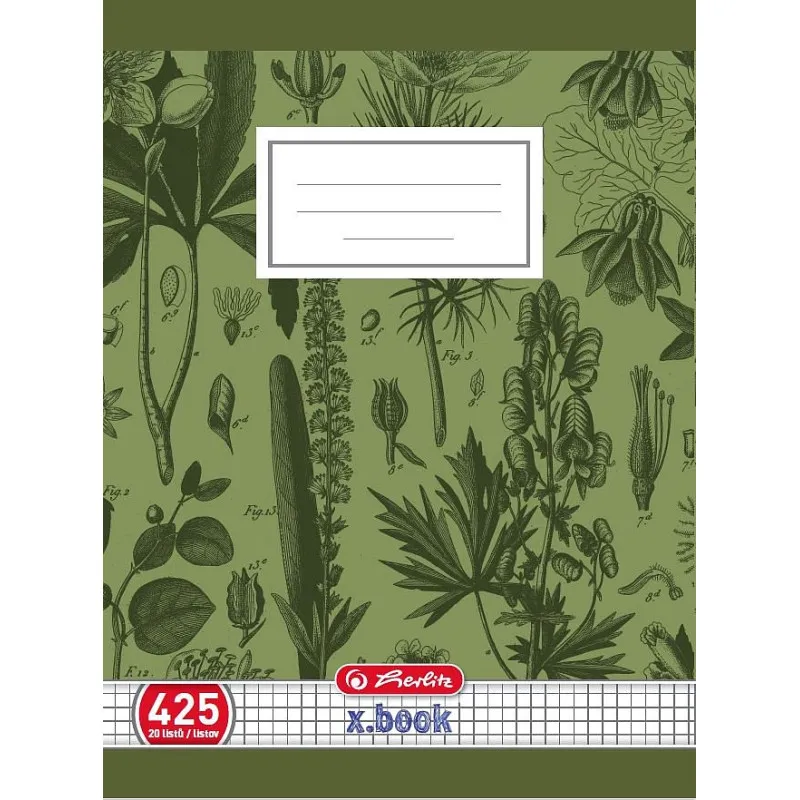 Sešit školní Herlitz Premium 425 - A4 / čtvereček / 20 listů