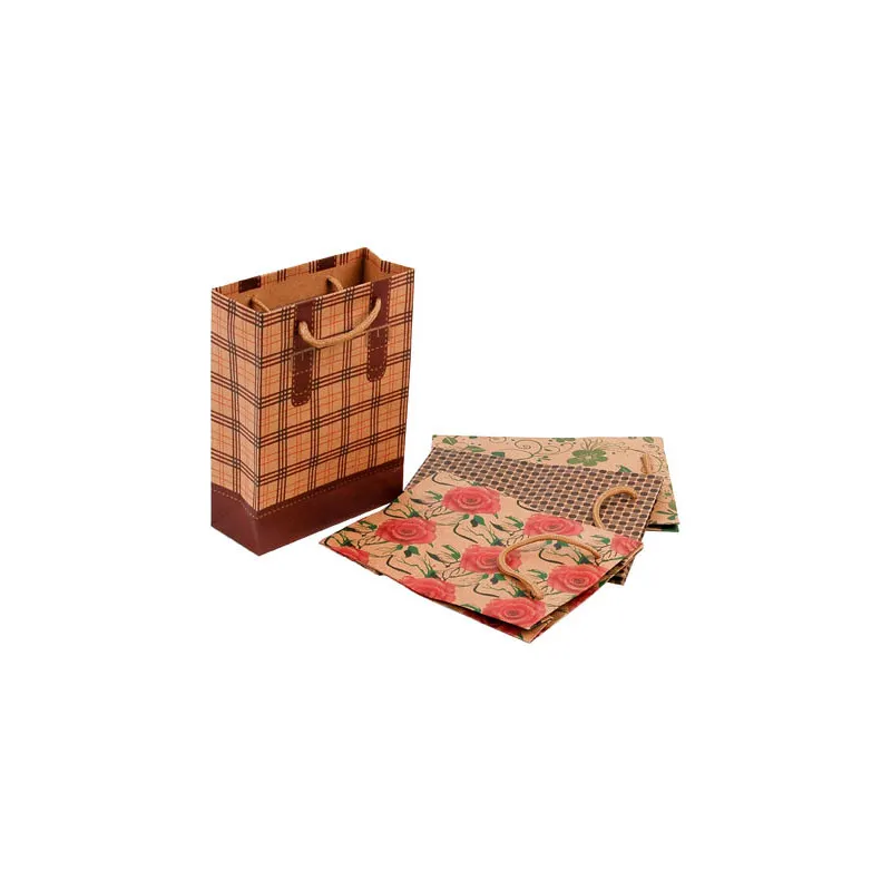 Tašky papírové Craft Ornament - malá / 150 x 60 x 200 mm