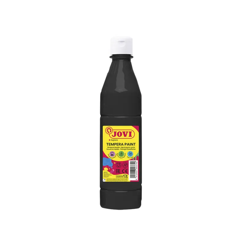 Tekuté temperové barvy JOVI PREMIUM v lahvi - 500 ml / černá