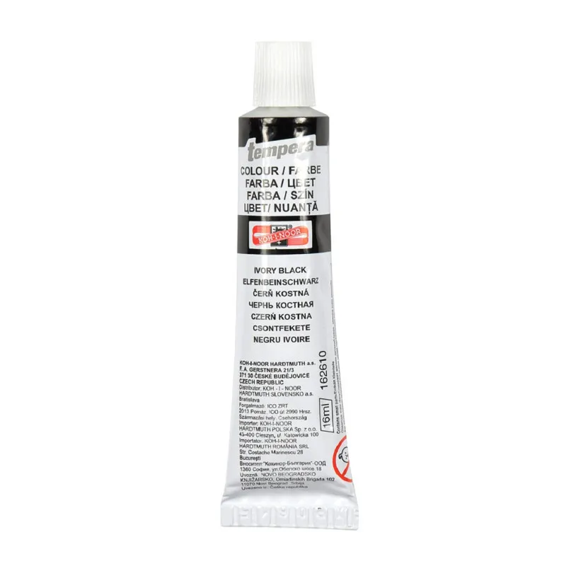 Temperová barva - čerň kostní / tuba 16 ml