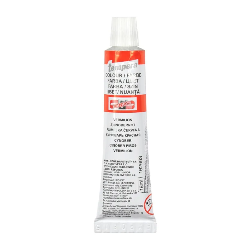 Temperová barva - rumělka červená / tuba 16 ml