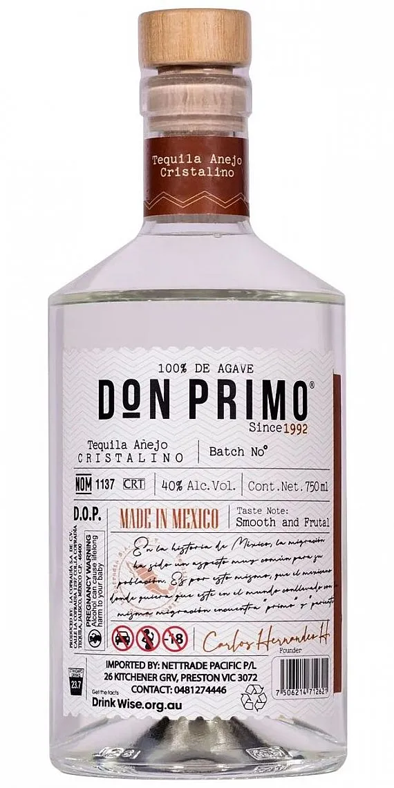 Tequila Cofradia Don Primo Aňejo Cristalino  38%0.70l