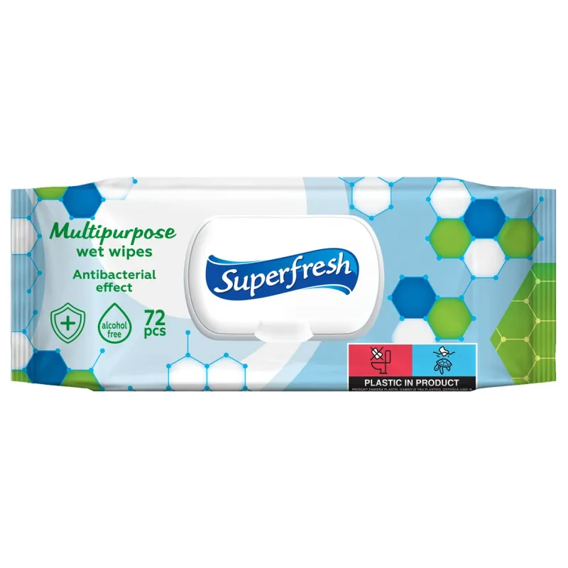 Vlhčené ubrousky Superfresh antibakteriální - 72 ks