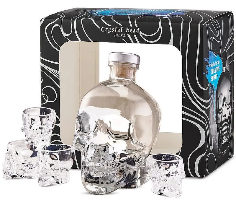 Vodka Crystal Head Original + 4sklo SHOT gB 40%0.70l