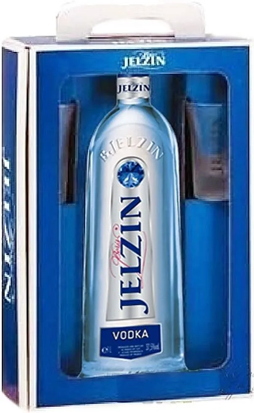 Vodka Jelzin čirá + 2sklo  gB 37.5%0.70l