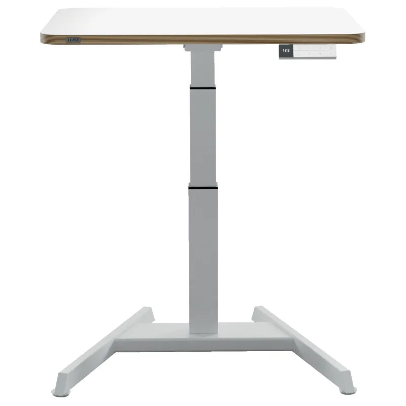 Výškově nastavitelný elektrický stůl Leitz Ergo – 80 x 60 cm / bílá