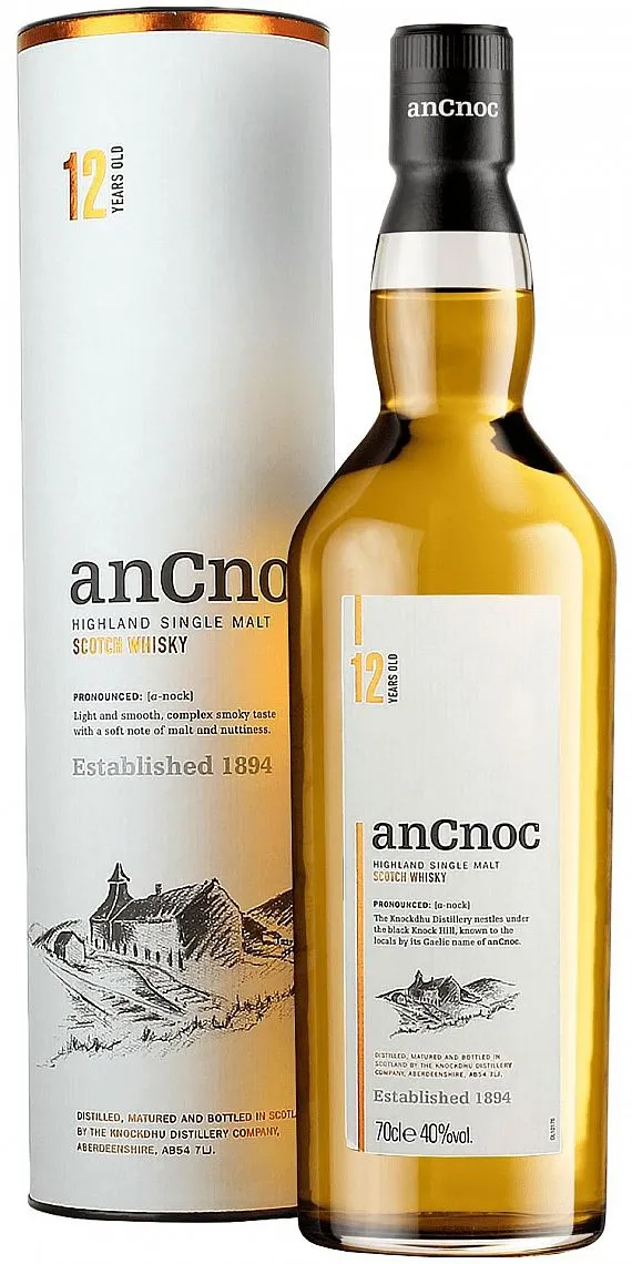 Whisky AnCnoc 12y v tubě  40%0.70l