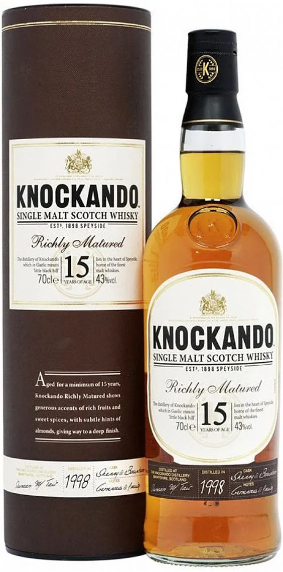 Whisky Knockando 1998 Vintage 15y v tubě 43%0.70l