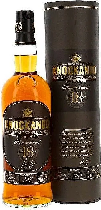 Whisky Knockando 2001 Vintage 18y v tubě 43%0.70l
