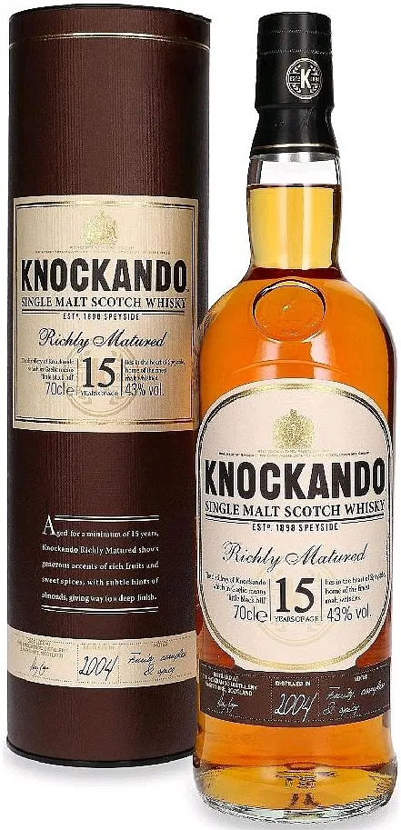 Whisky Knockando 2004 Vintage 15y v tubě 43%0.70l