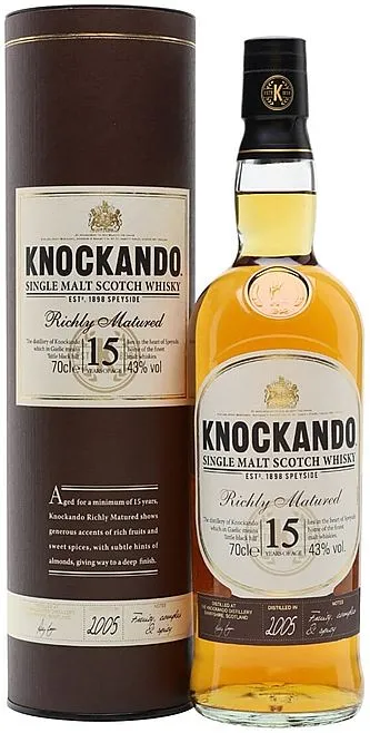 Whisky Knockando 2005 Vintage 15y v tubě 43%0.70l