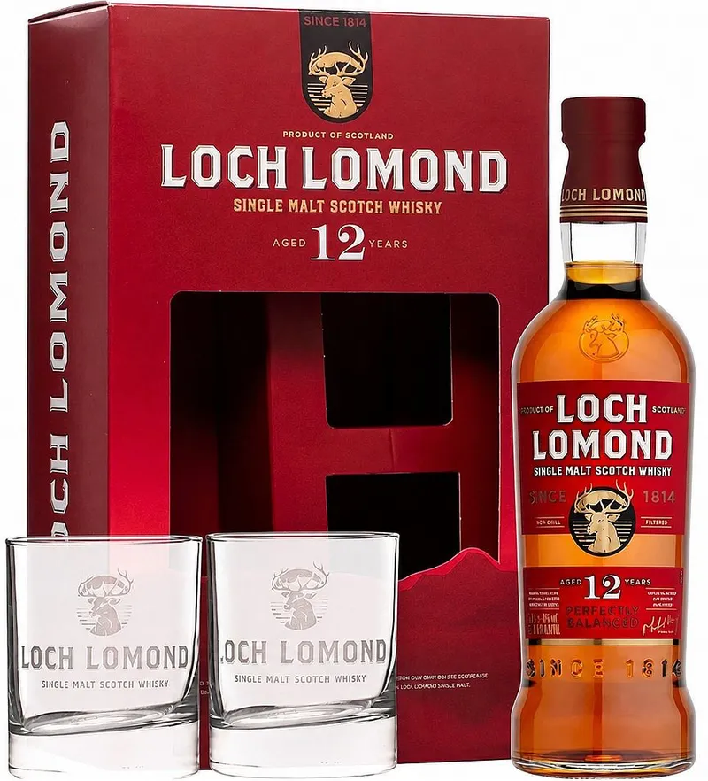 Whisky Loch Lomond 12y Perfectly balanced + 2sklo gB 46%0.70l