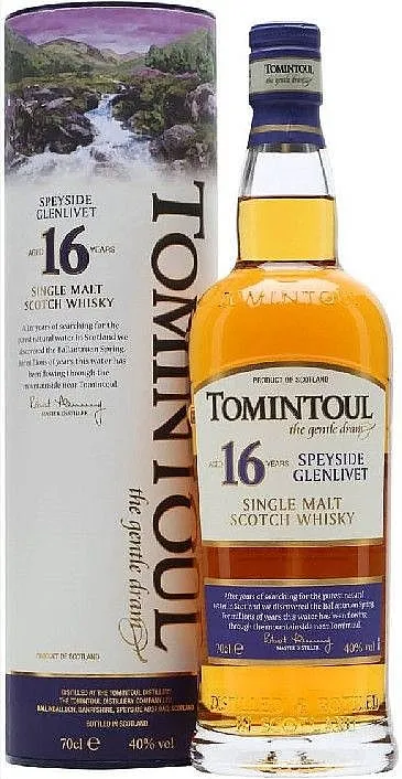 Whisky Tomintoul 16y v tubě 40%0.70l