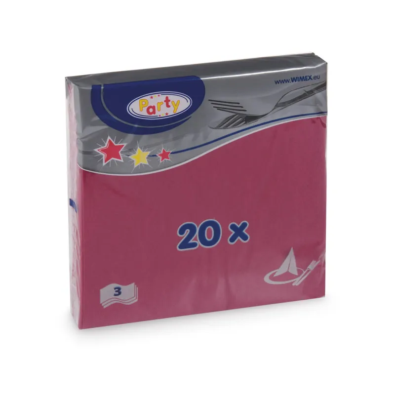 Wimex papírové ubrousky bordó 3-vrstvé 33 cm x 33 cm 20 ks