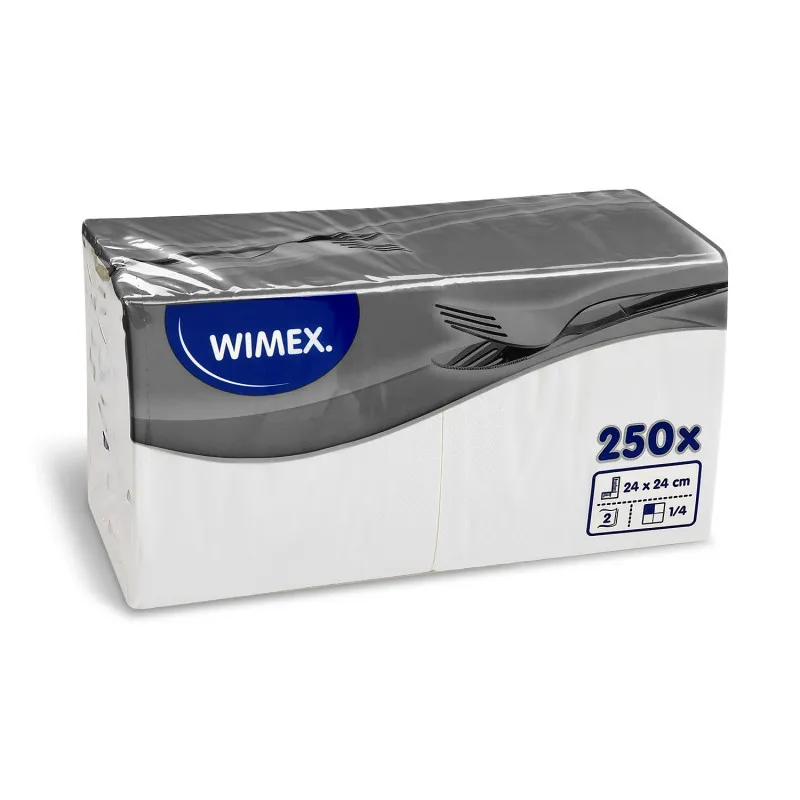Wimex papírové ubrousky koktejlové bílé, 2vrstvé, 24x24cm, 250ks