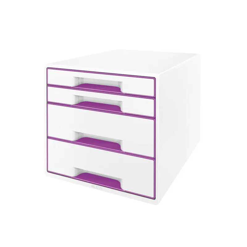 Zásuvkový box Leitz WOW - 2+2 zásuvky / fialová