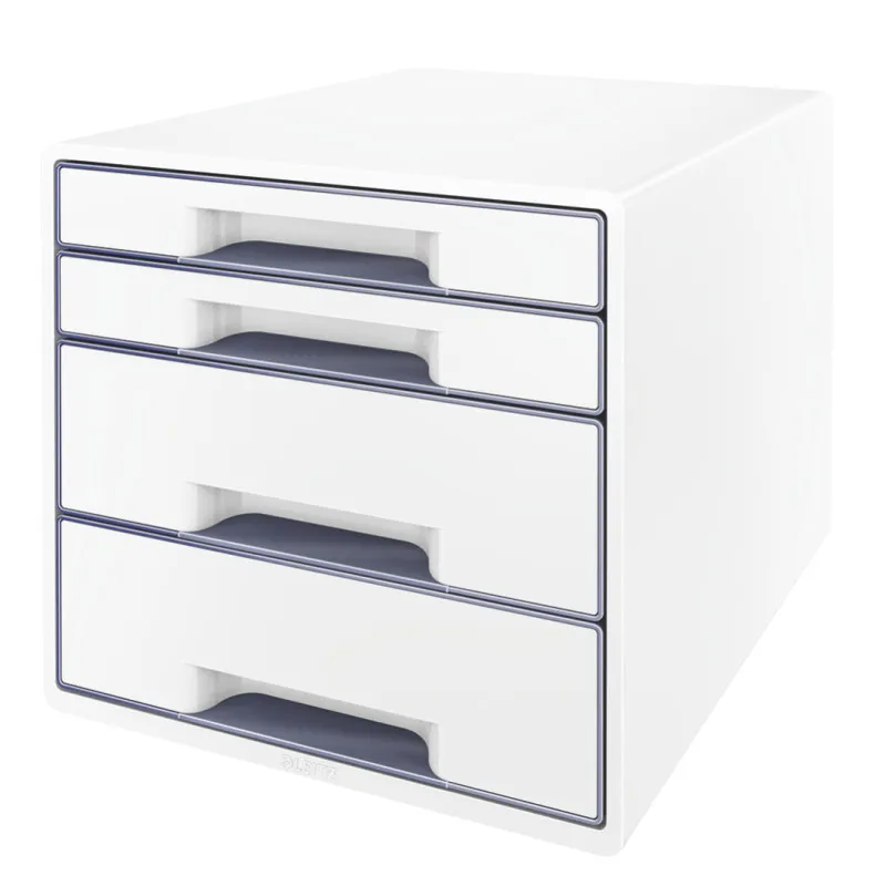 Zásuvkový box Leitz WOW - 2+2 zásuvky / šedá