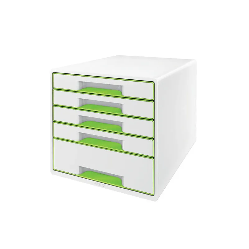 Zásuvkový box Leitz WOW - 4+1 zásuvky / zelená