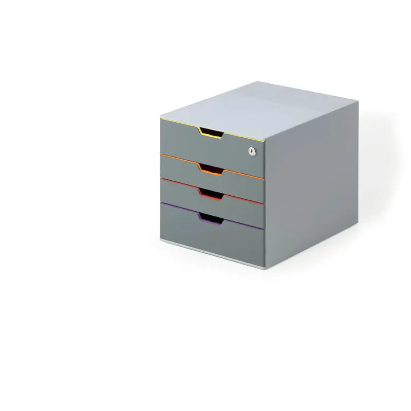 Zásuvkový box VARICOLOR® SAFE - 4 zásuvky + zámek / šedá