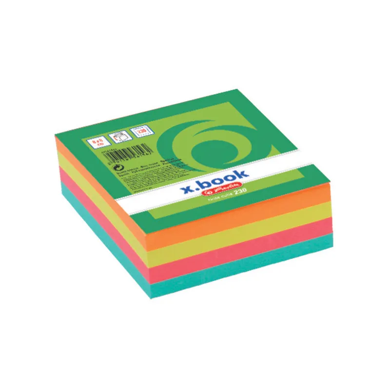 Záznamní kostky barevné Herlitz - 8 cm x 8 cm x 3 cm / 230 lístků / lepená vazba