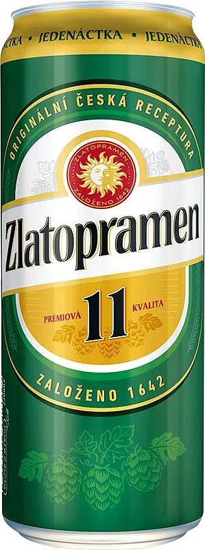 Zlatopramen 11 Světlý ležák pivo 500ml plech