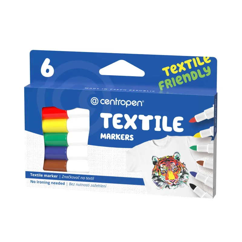 Značkovač Centropen 2739 na textil - sada 6 ks