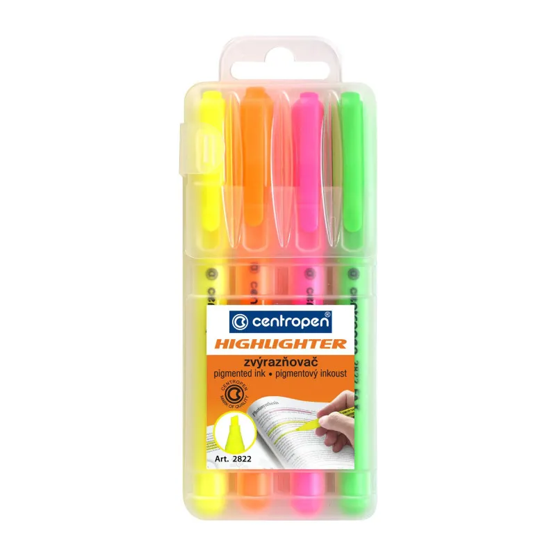 Zvýrazňovač Centropen 2822 / sada 4 ks
