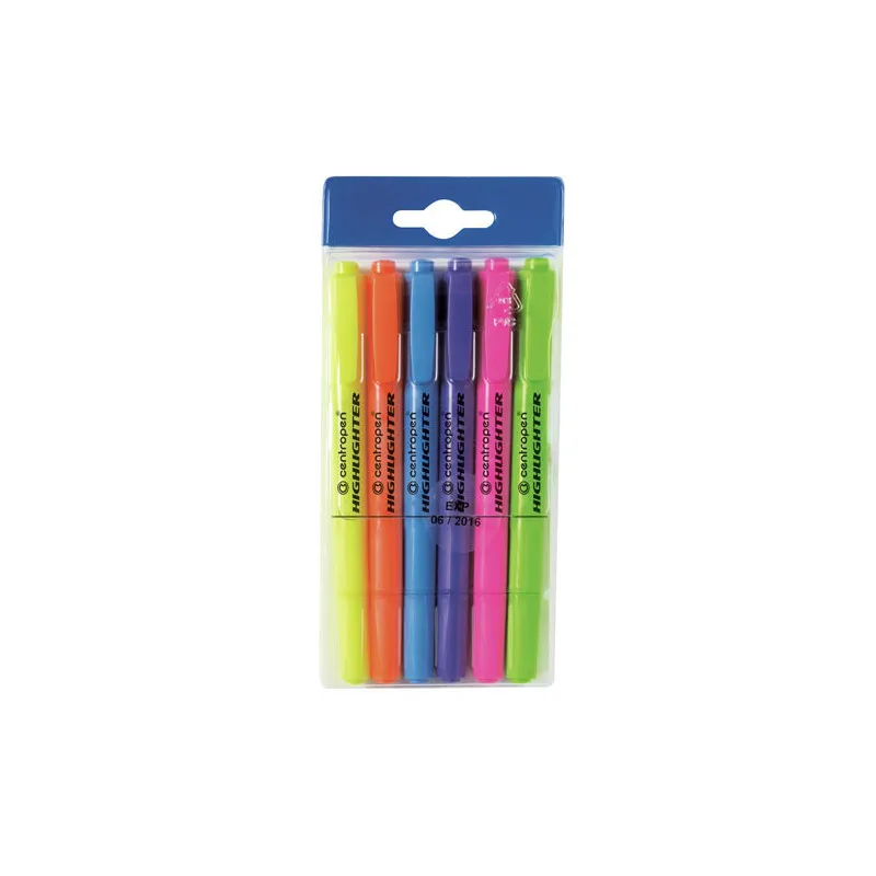 Zvýrazňovač Centropen HIGHLIGHTER 8722 / sada 6 ks