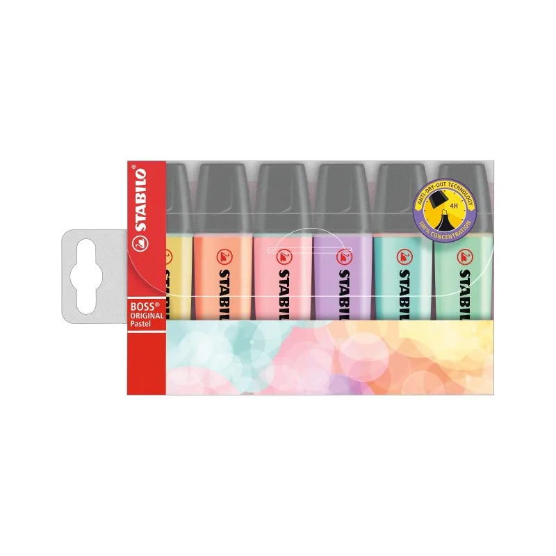 Zvýrazňovač STABILO® BOSS ORIGINAL PASTEL / sada 6 ks